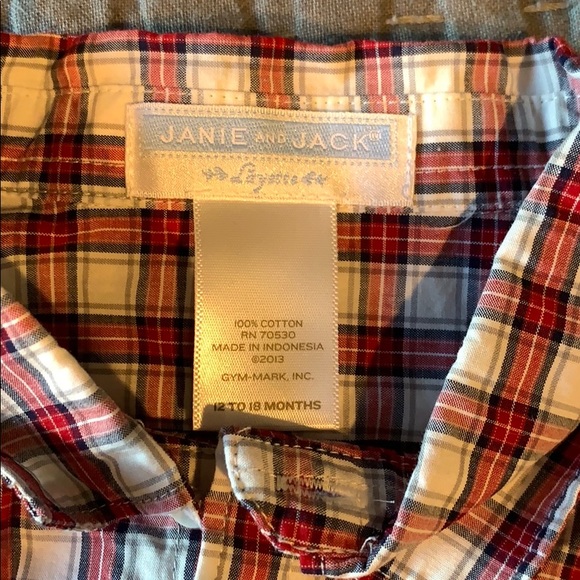 Janie and Jack Collared Button Up Onesie 12-18 m - Picture 2 of 3